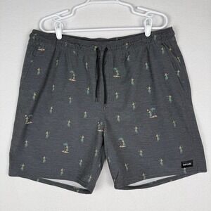 Rip Curl Laydays Mens XXL Boardshorts Charcoal Gray Hula Girl Print CBOQP9